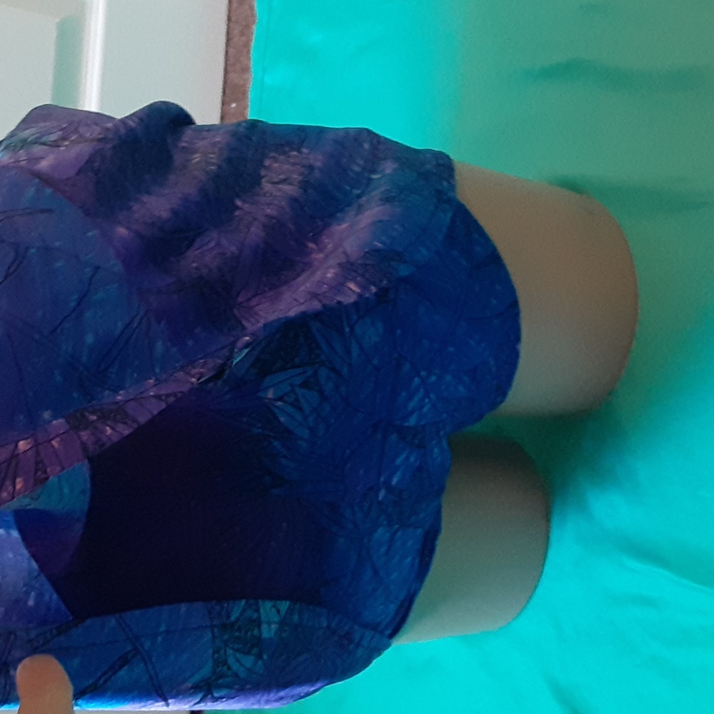 ROXANNE  PURPLE,BLUE FLORAL ONE PIECE SWIMSUIT WITH SKIRT, 16/38B - Picture 6 of 11
